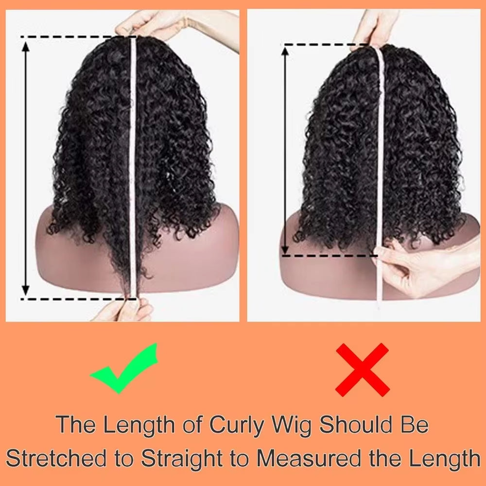 Kinky Curly Headband Wigs Brazilian Remy Human Hair 180% Density 20 Inch Wear to Go Glueless Water Wave Headband Wig for Women