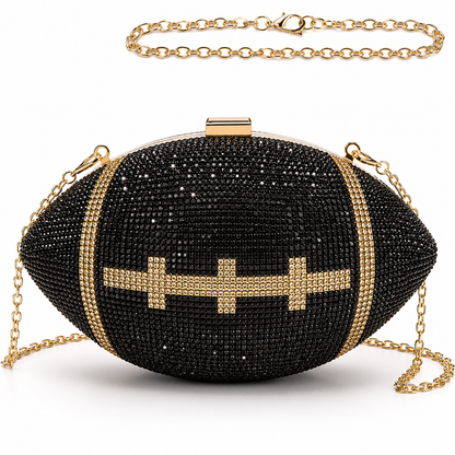 Rugby Ball Shaped Bag with Shoulder Chain