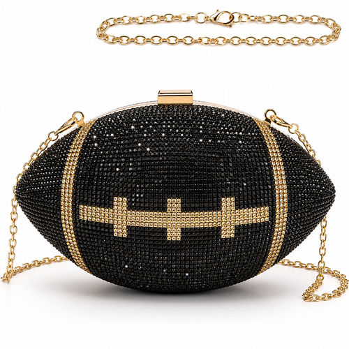 Rugby Ball Shaped Bag with Shoulder Chain