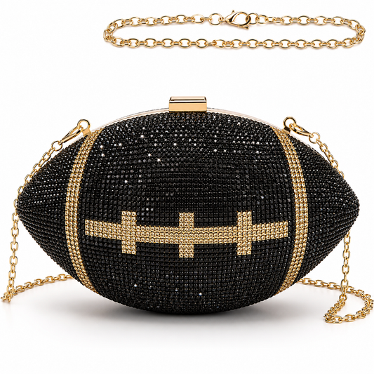 Rugby Ball Shaped Bag with Shoulder Chain