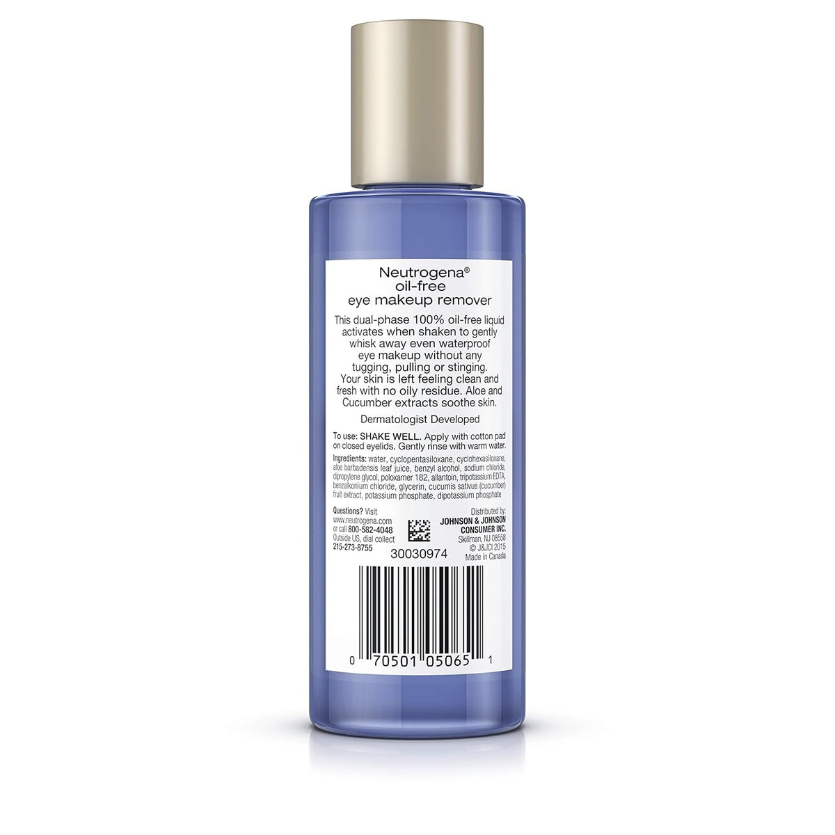 Gentle Oil-Free Eye Makeup Remover & Cleanser, 5.5 Fl Oz, 3 Pack