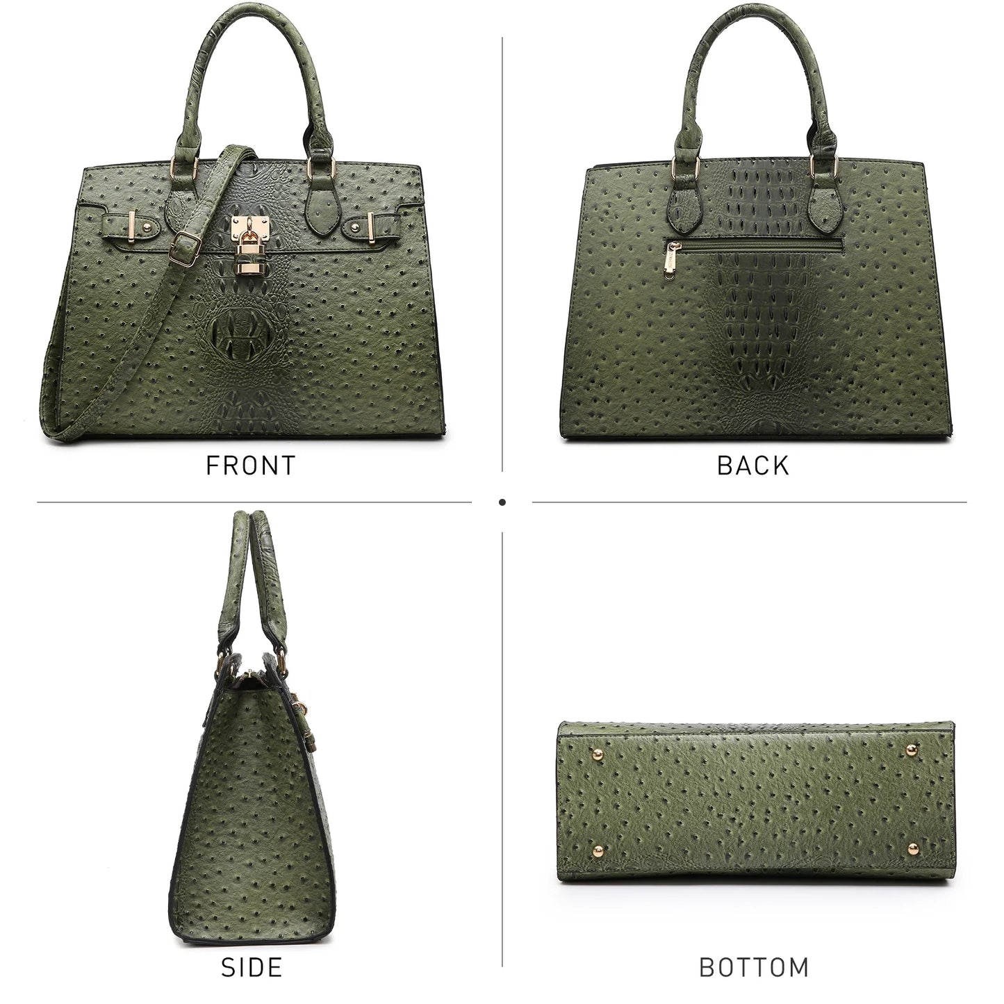 Women Handbags and Purses Ladies Shoulder Bag Top Handle Satchel Tote Work Bag with Matching Clutch