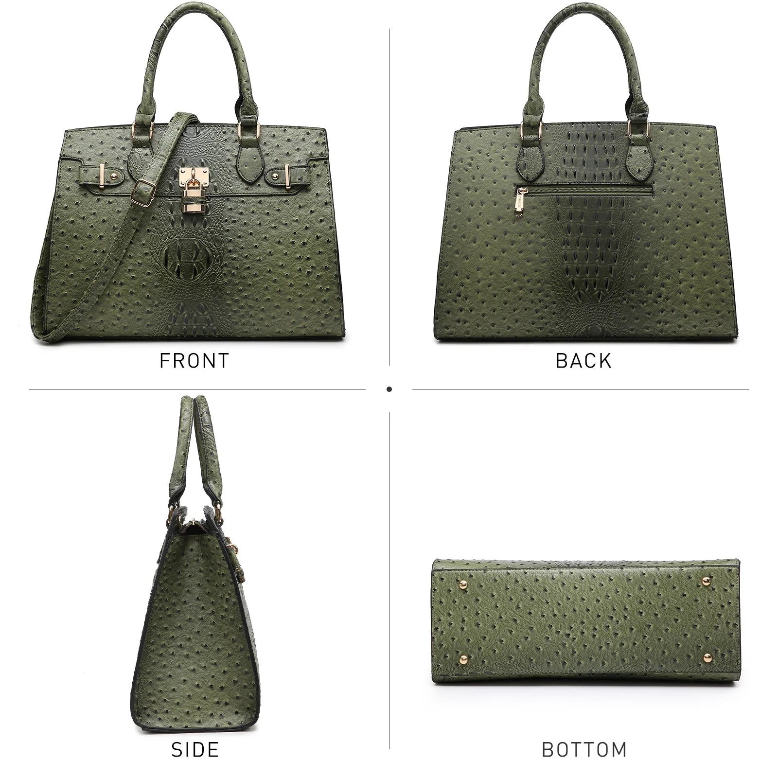 Women Handbags and Purses Ladies Shoulder Bag Top Handle Satchel Tote Work Bag with Matching Clutch