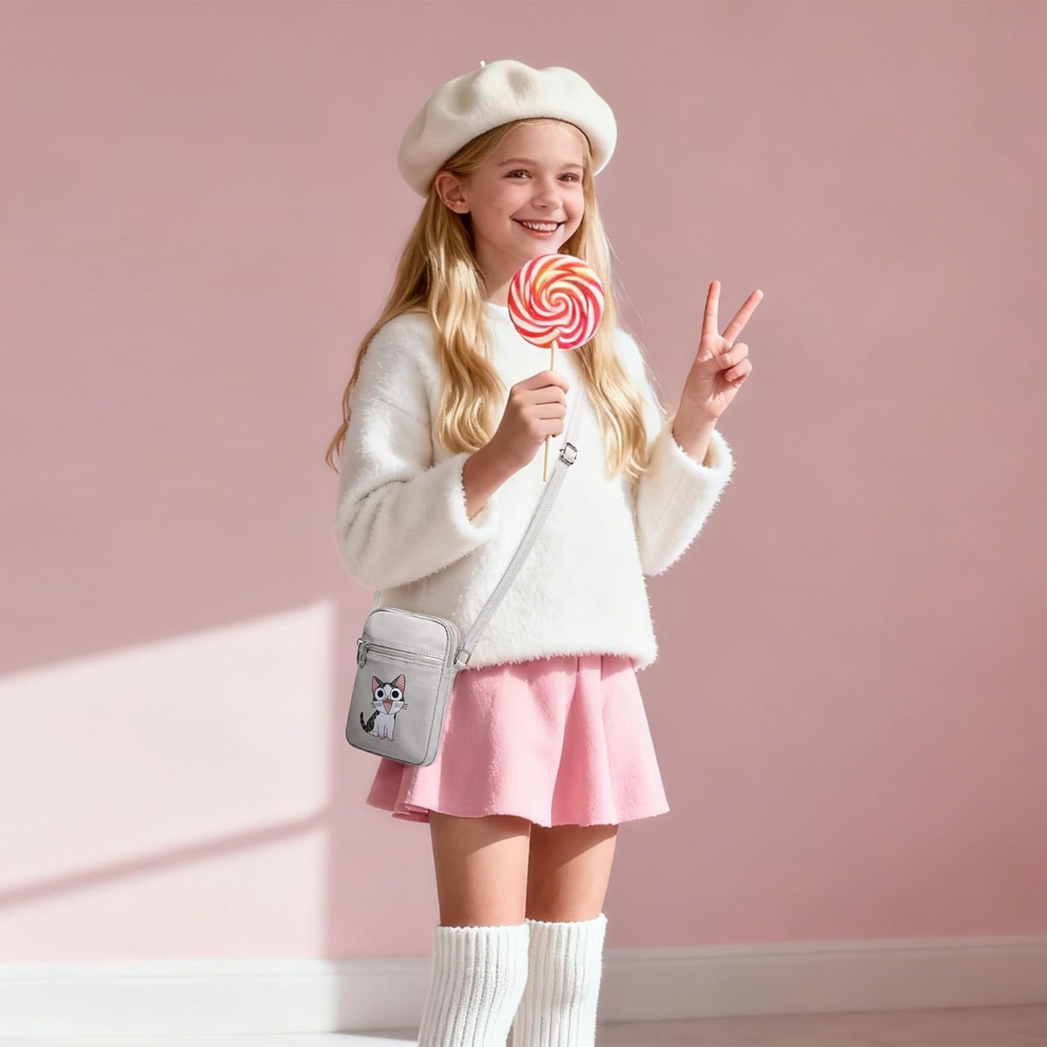 Small Crossbody Bag for Girls Little Teen Cute Mini Cross Body Cell Phone Purse Lightweight Pouch Canvas Shoulder Bag