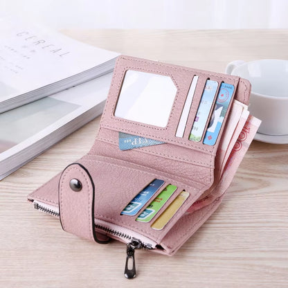 Women Wallet Simple Retro Rivets Short Wallet Coin Purse Card Holders Handbag for Girls Purse Small Wallet Ladies Bolsa Feminina