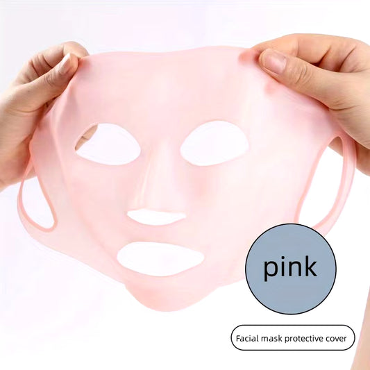 face mask fixer, moisturizing mask cover, skincare accessory, reusable facial tool, sheet mask holder, 3D mask tool, silicone face mask cover.