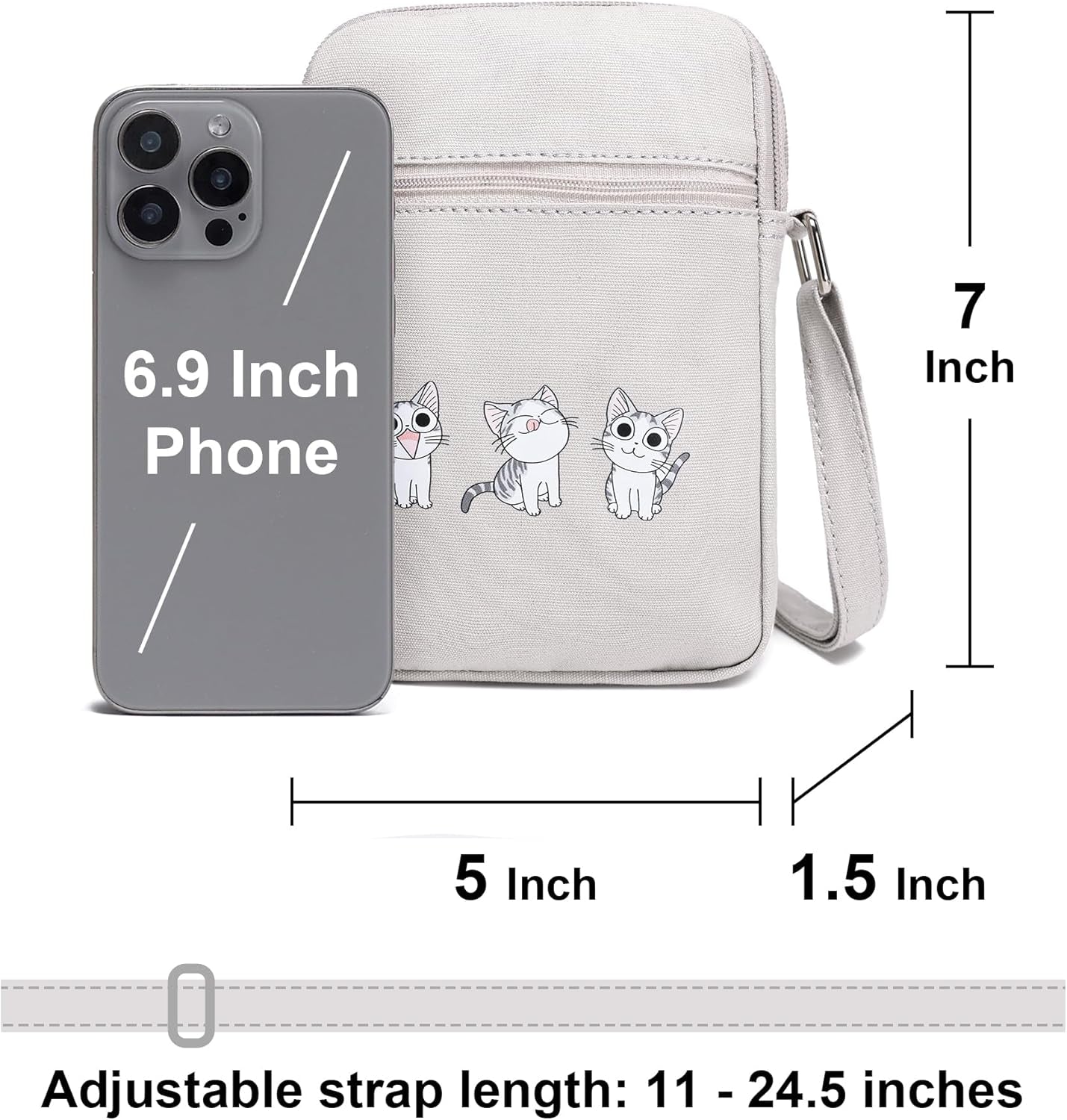 Small Crossbody Bag for Girls Little Teen Cute Mini Cross Body Cell Phone Purse Lightweight Pouch Canvas Shoulder Bag