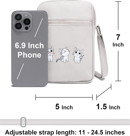 Small Crossbody Bag for Girls Little Teen Cute Mini Cross Body Cell Phone Purse Lightweight Pouch Canvas Shoulder Bag