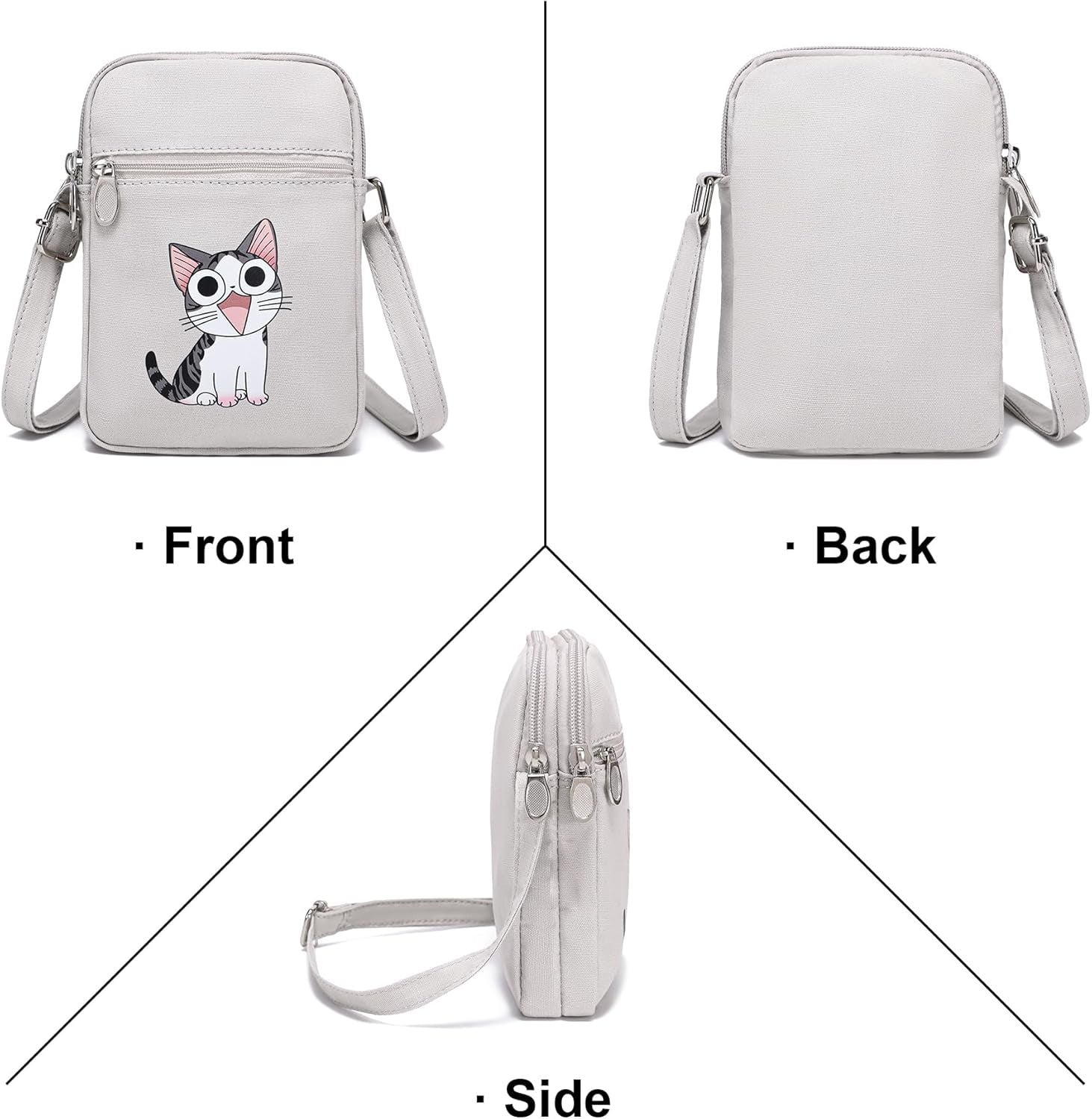 Small Crossbody Bag for Girls Little Teen Cute Mini Cross Body Cell Phone Purse Lightweight Pouch Canvas Shoulder Bag