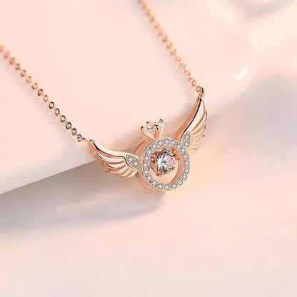 Angel Wings Necklace Heart Beating Clavicle Chain