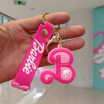 Barbie Letter Keychain Kawaii Cartoon Y2K Love Coin Purse Anime Car Key Pendant Girl Heart Gift Wholesale