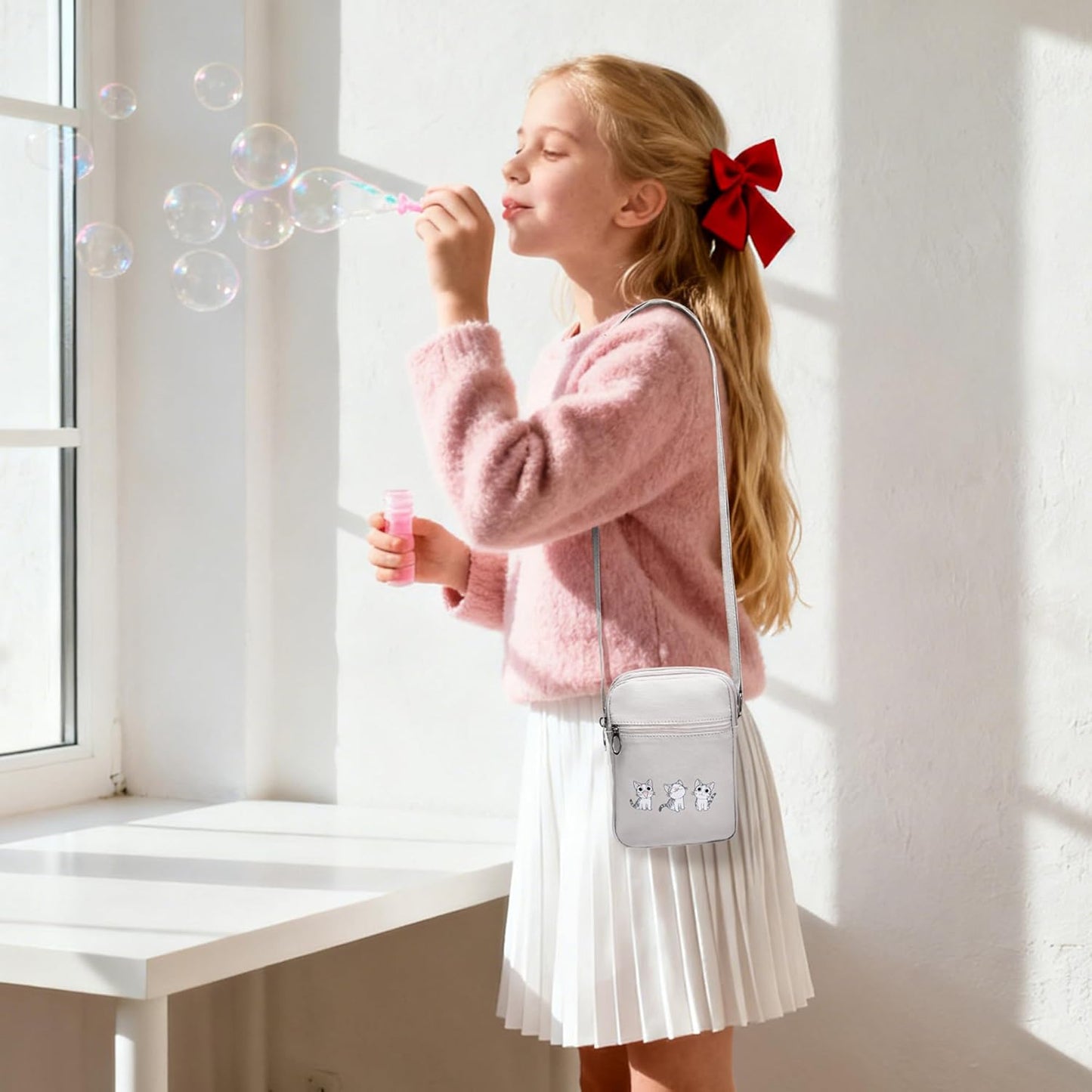 Small Crossbody Bag for Girls Little Teen Cute Mini Cross Body Cell Phone Purse Lightweight Pouch Canvas Shoulder Bag