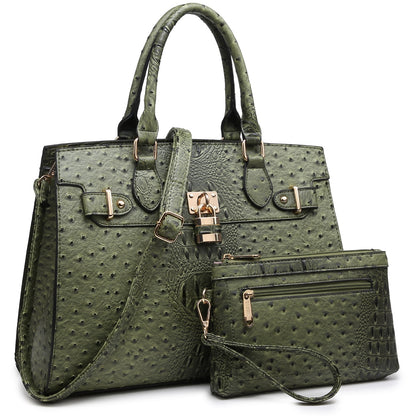 Women Handbags and Purses Ladies Shoulder Bag Top Handle Satchel Tote Work Bag with Matching Clutch