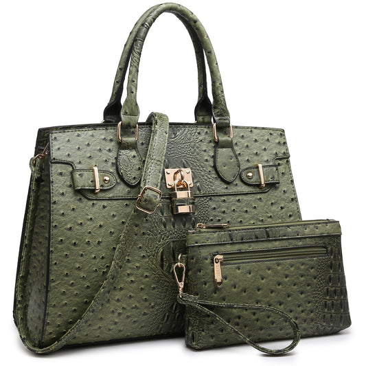 Women Handbags and Purses Ladies Shoulder Bag Top Handle Satchel Tote Work Bag with Matching Clutch