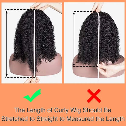 Kinky Curly Headband Wigs Brazilian Remy Human Hair 180% Density 20 Inch Wear to Go Glueless Water Wave Headband Wig for Women