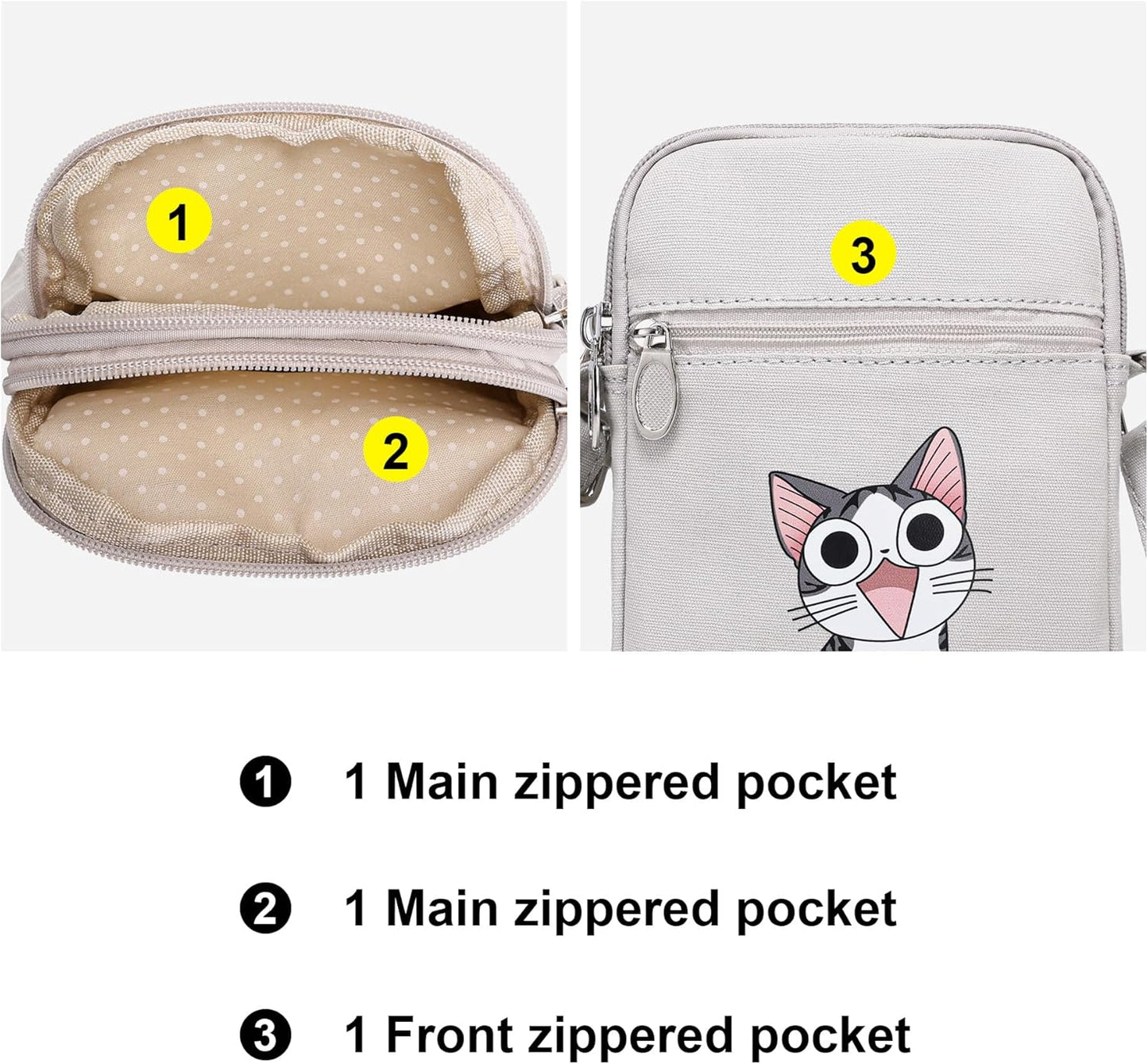 Small Crossbody Bag for Girls Little Teen Cute Mini Cross Body Cell Phone Purse Lightweight Pouch Canvas Shoulder Bag