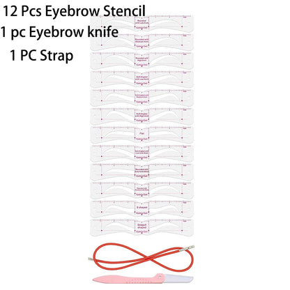 eyebrow shaping kit, makeup tool, brow stencil card, eyebrow guide, eyebrow template, brow shaping tool, eyebrow stencil.