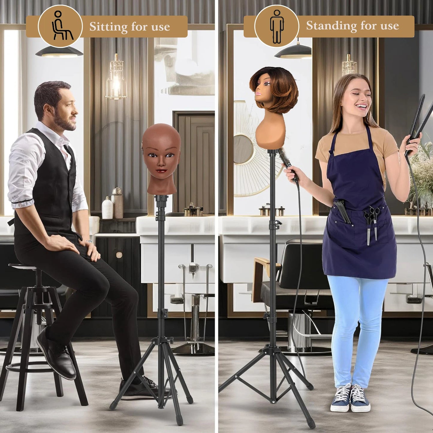 Wig Stand Tripod with Head