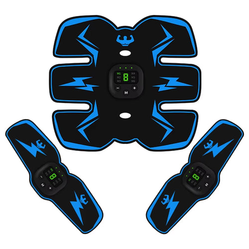 EMS muscle stimulator, electric muscle massager, USB rechargeable massager, pain relief device, body toning machine.