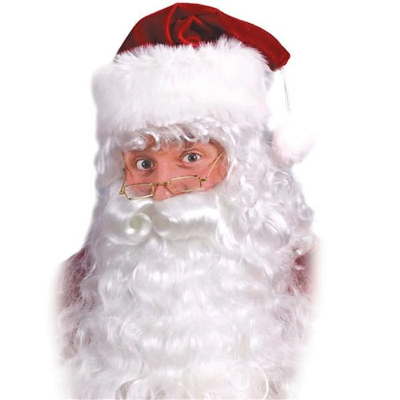 holiday costume set, Santa eyebrows, Santa costume adult, Christmas costume accessory, Santa beard set, Santa Claus wig.