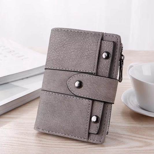 women wallet, retro wallet, small wallet for women, ladies purse, coin purse, card holder wallet, rivet wallet.