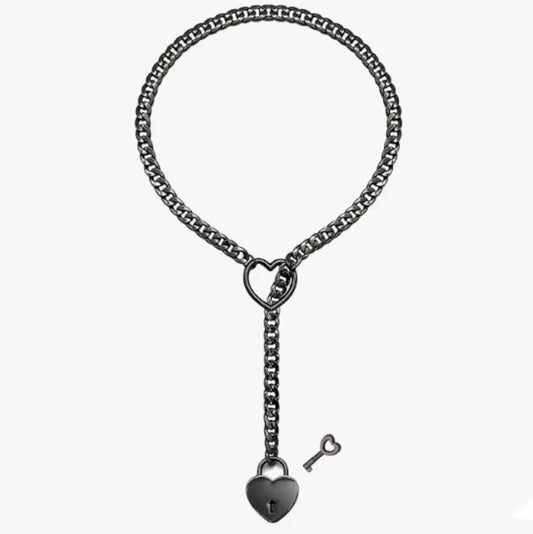 key pendant necklace, heart lock necklace, punk rock jewelry, Cuban chain necklace, lariat Y necklace, lariat Y necklace, heart necklace women.