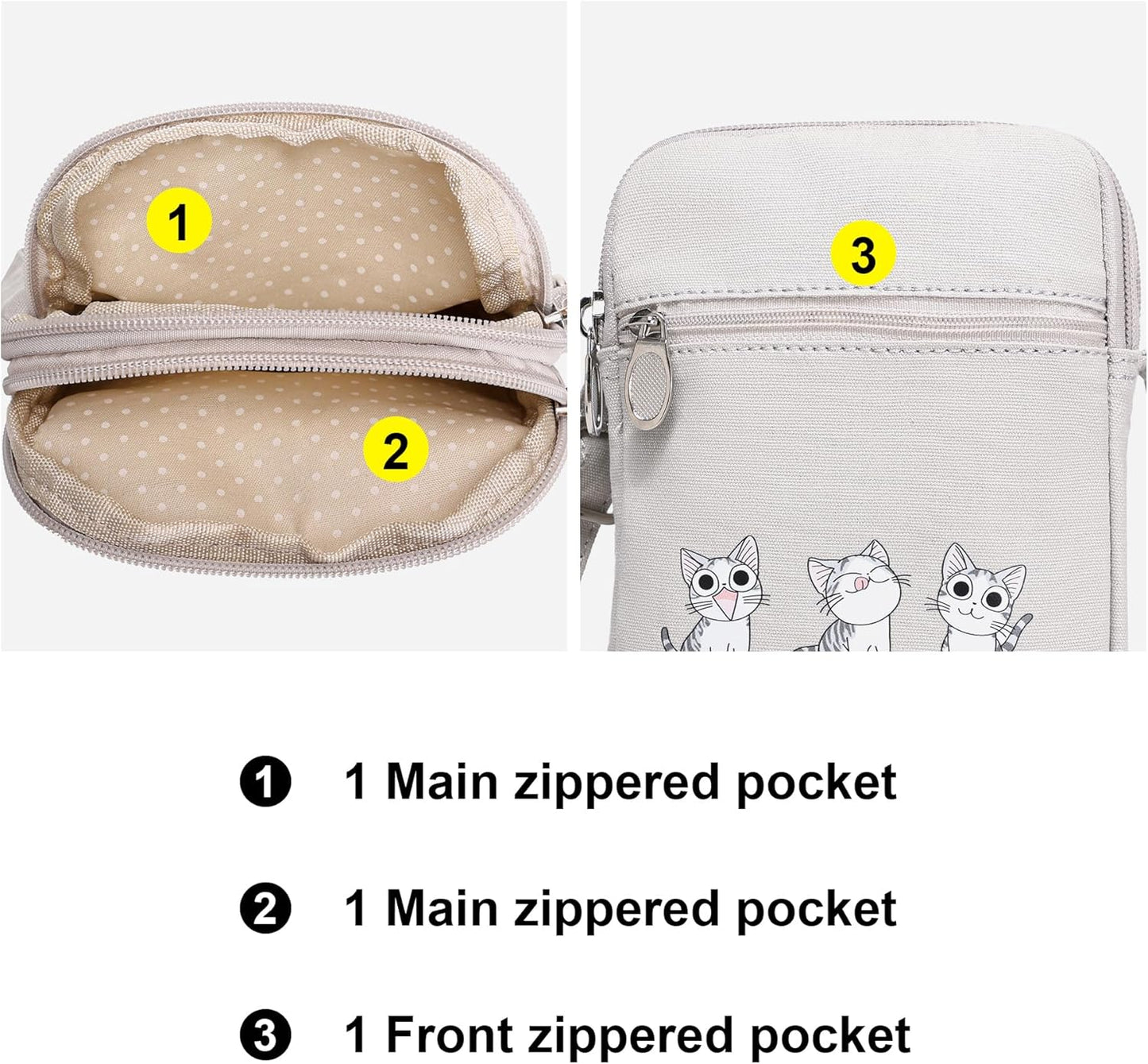 Small Crossbody Bag for Girls Little Teen Cute Mini Cross Body Cell Phone Purse Lightweight Pouch Canvas Shoulder Bag