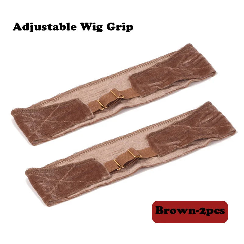 Wig Grip Headband for Lace Frontal Wigs Hair Wrap Velvet Wig Gripper Black Skin Non Slip Headband with Adjustable Elastic Band