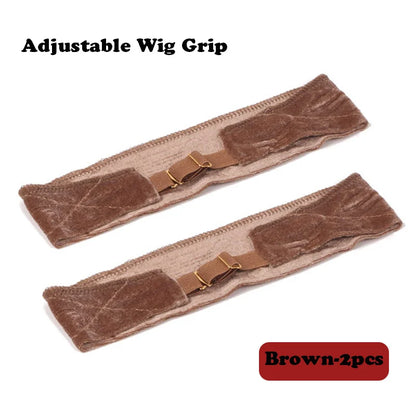 Wig Grip Headband for Lace Frontal Wigs Hair Wrap Velvet Wig Gripper Black Skin Non Slip Headband with Adjustable Elastic Band