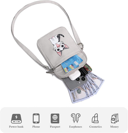 Small Crossbody Bag for Girls Little Teen Cute Mini Cross Body Cell Phone Purse Lightweight Pouch Canvas Shoulder Bag