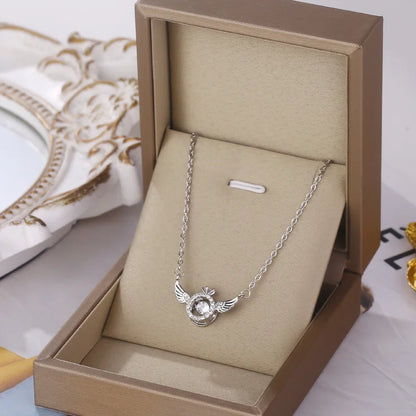 Angel Wings Necklace Heart Beating Clavicle Chain