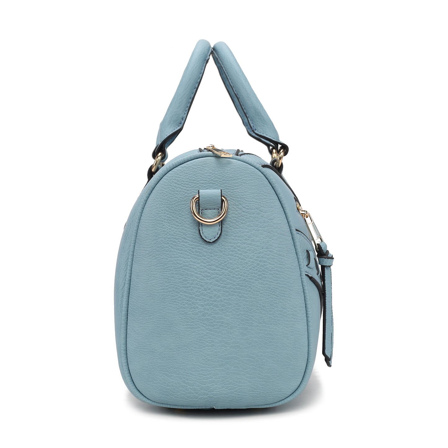Lara Vegan Leather Women'S Satchel Bag, Elegant Designer Handbag & Wristlet Wallet 2 Pcs - Light Gray