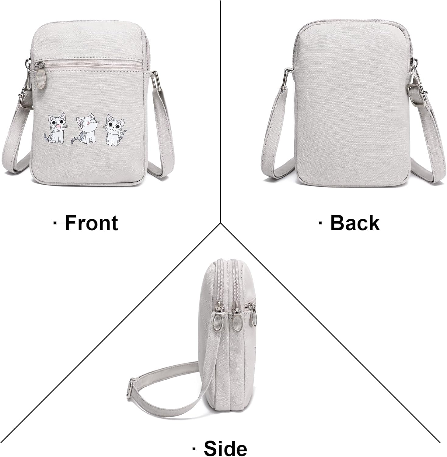 Small Crossbody Bag for Girls Little Teen Cute Mini Cross Body Cell Phone Purse Lightweight Pouch Canvas Shoulder Bag