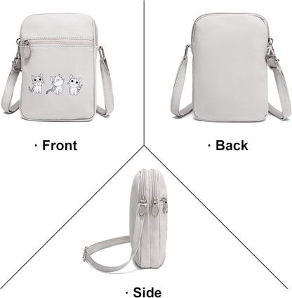 Small Crossbody Bag for Girls Little Teen Cute Mini Cross Body Cell Phone Purse Lightweight Pouch Canvas Shoulder Bag