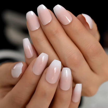 Short Oval round Fake Nails Press on Artificial False Nail Art Tips Glossy Wearble for Girls Women Finger Decoration