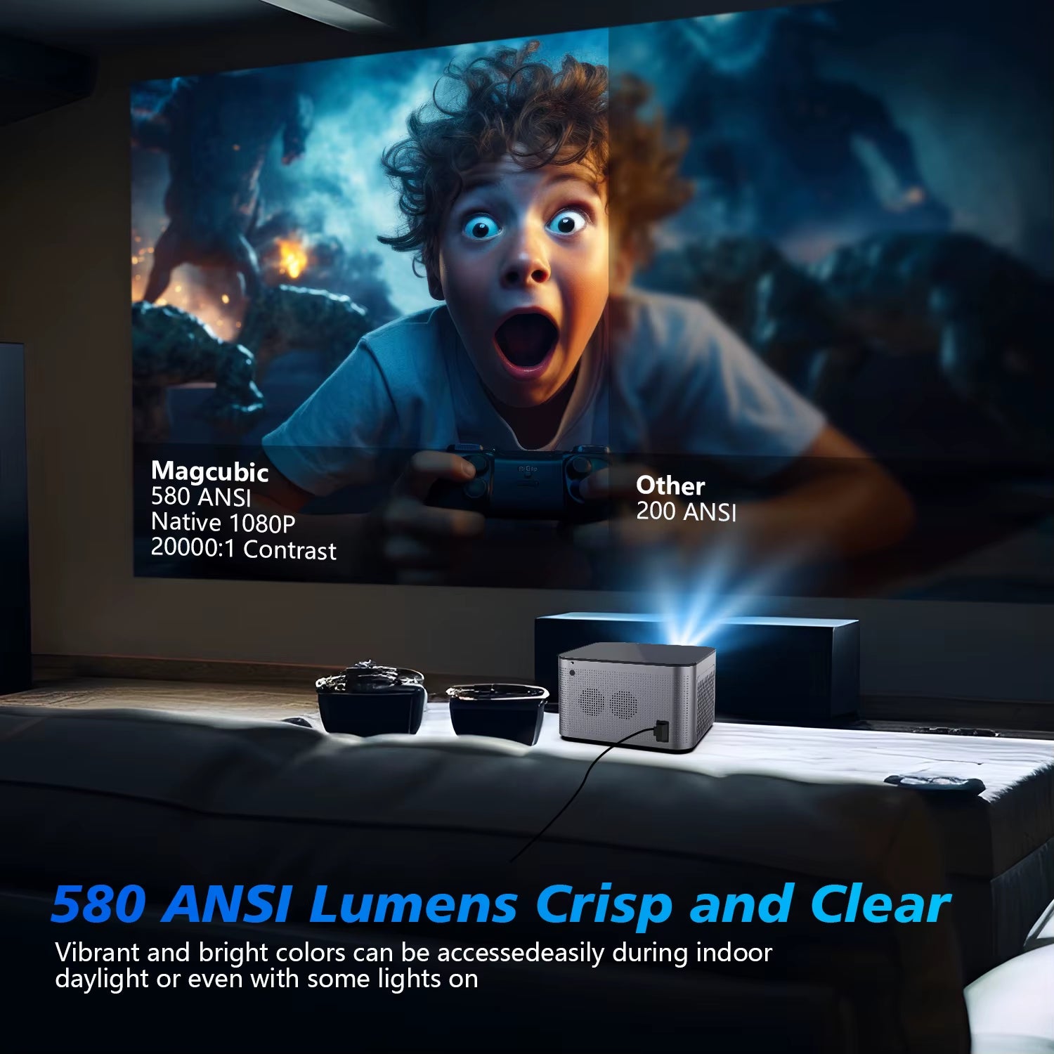 4K smart projector for home cinema with Android 11 Full HD WiFi6 BT5.0 voice control