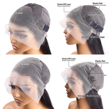 Deep Wave Frontal Wig Hd Lace Wigs on Clearance Sale 13X4 13X6 Water Wave Curly Human Hair Wig 30 Inch Lace Front Wig Human Hair