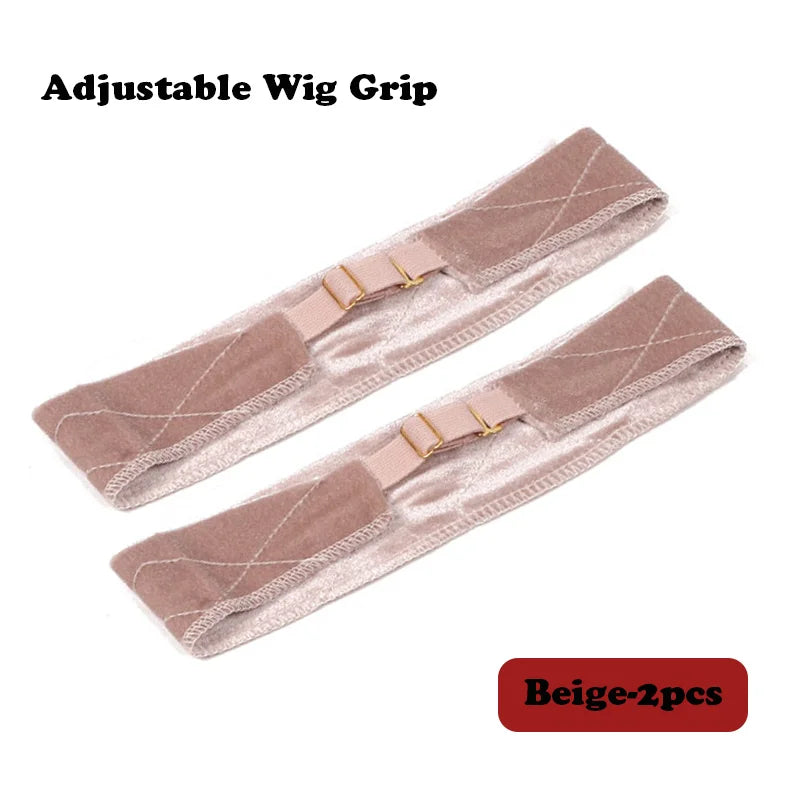 Wig Grip Headband for Lace Frontal Wigs Hair Wrap Velvet Wig Gripper Black Skin Non Slip Headband with Adjustable Elastic Band
