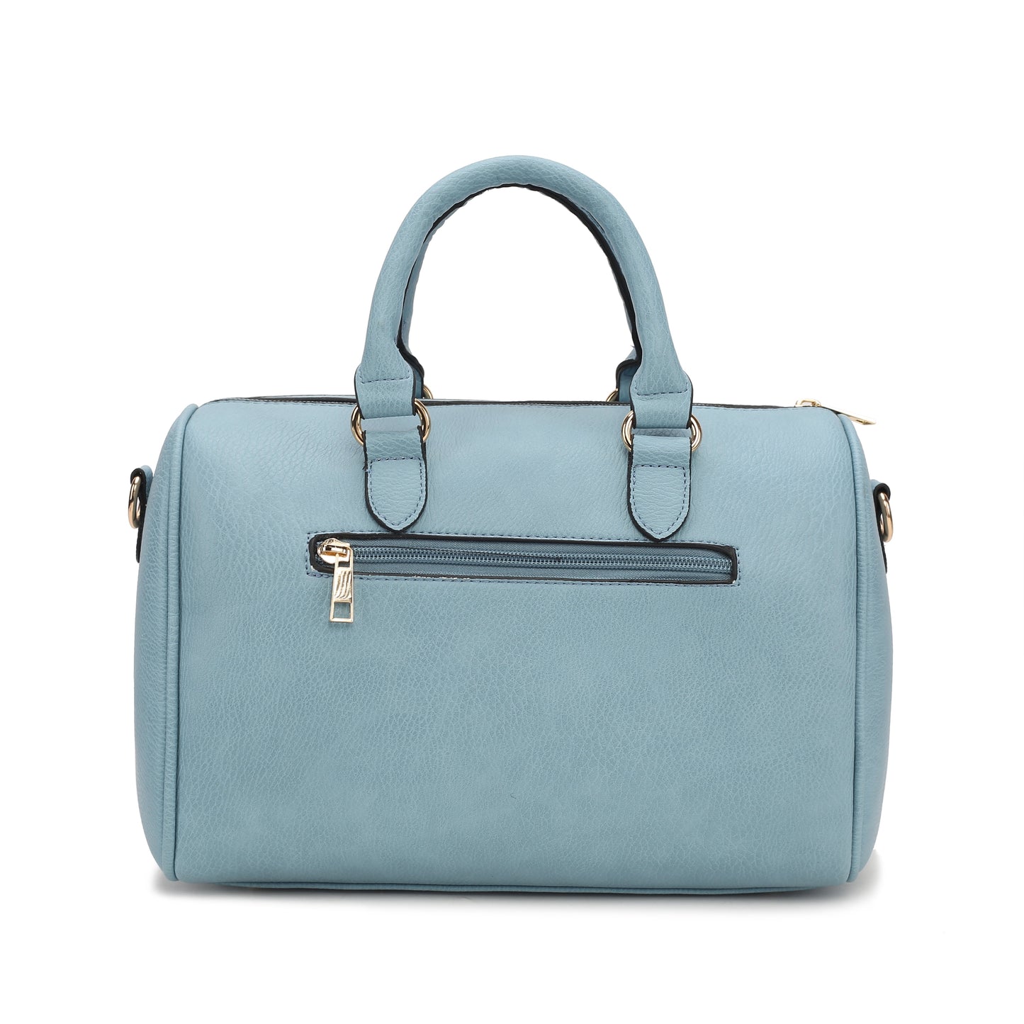 Lara Vegan Leather Women'S Satchel Bag, Elegant Designer Handbag & Wristlet Wallet 2 Pcs - Light Gray