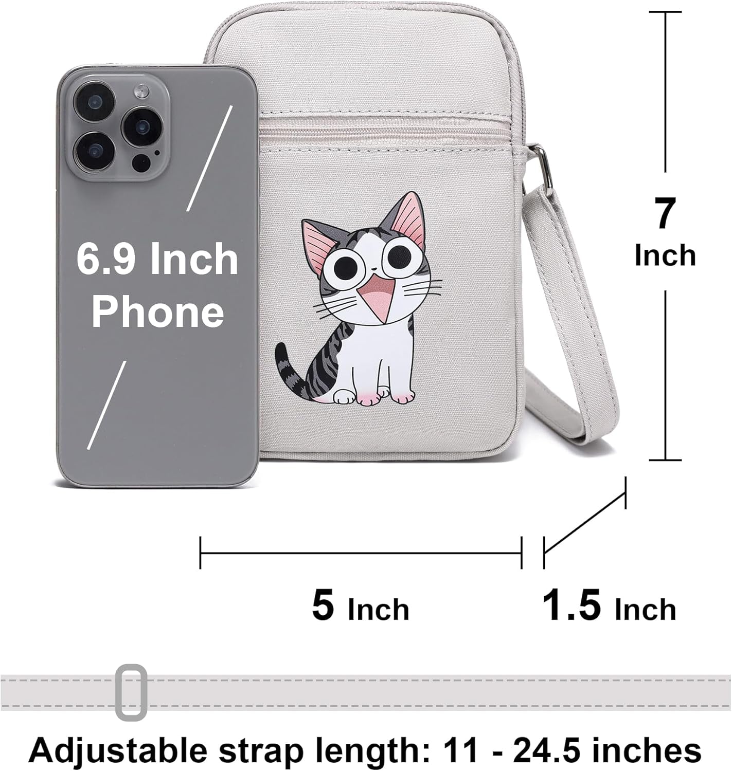 Small Crossbody Bag for Girls Little Teen Cute Mini Cross Body Cell Phone Purse Lightweight Pouch Canvas Shoulder Bag